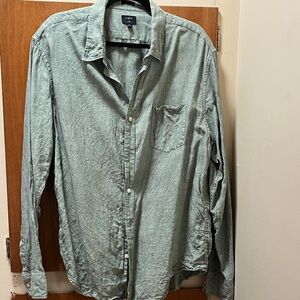 J. Crew 100% Linen ls Shirt in Sage Men's Slim XL